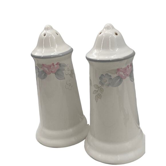 Pfaltzgraff Wyndham Salt And Pepper Shakers Floral Vintage Cottage Core Duo - Picture 9 of 10